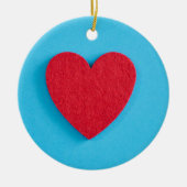 Red Love Heart Keramisch Ornament (Voorkant)