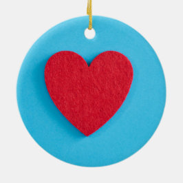 Red Love Heart Keramisch Ornament