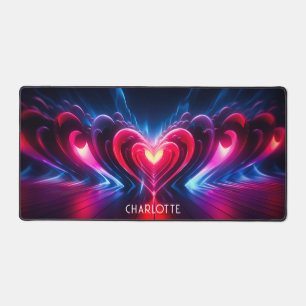 Red Love Heart Modern Personnalisé Nom