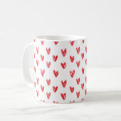 Red Love Heart Mok - Romantisch cadeau voor koppel (Voorkant links)