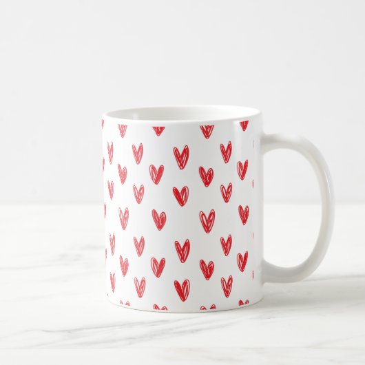 Red Love Heart Mok - Romantisch cadeau voor koppel (Rechts)
