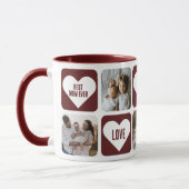 Red Love Heart Photo Meilleur Maman Jamais Mug (Gauche)