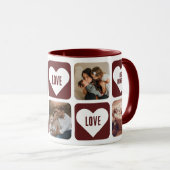 Red Love Heart Photo Meilleur Maman Jamais Mug (Devant droit)