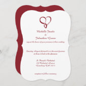 Red Love Heart Wedding Invitations (Devant / Derrière)
