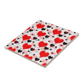 Red Love Hearts Abstracte vormen Tegeltje (Zijkant)