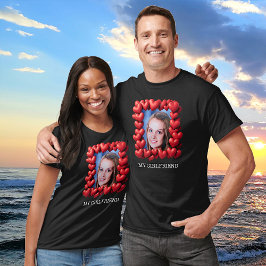 Red Love Hearts ingelijst Fototekst gepersonalisee T-shirt