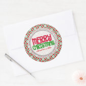Red Love Hearts kerstcadeaulabel Sticker (Envelop)