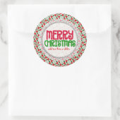 Red Love Hearts kerstcadeaulabel Sticker (Tas)