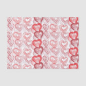 Red Love Hearts on White Valentijnsdag Tissuepapier (Voorkant)