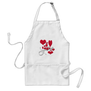 Red Love Hearts Standaard Schort