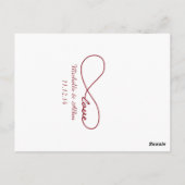Red Love Infinity Mariage Numéro de table Cartes (Dos)