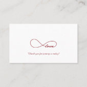 Red Love Infinity Mariage Table Place Cartes (Dos)