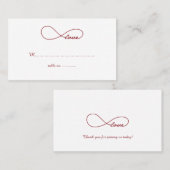 Red Love Infinity Mariage Table Place Cartes (Devant / Derrière)
