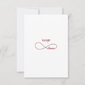 Red Love Infinity Wedding Cartes RSVP (Dos)