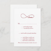 Red Love Infinity Wedding Cartes RSVP (Devant / Derrière)