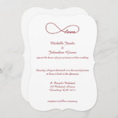 Red Love Infinity Wedding Invitations (Devant / Derrière)