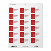 Red Love Loopy Heart Wedding Shower Adresetiketten Etiket (Full Sheet)