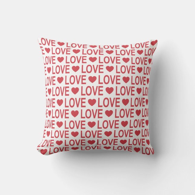 Red Love Motif Jeu Oreiller (Recto)