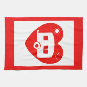 Red Love My Caravan Fun Caravan Kitchenware Theedoek (Horizontaal)