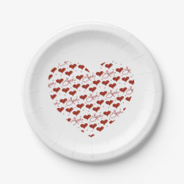 Red Love Party Plates Papieren Bordje