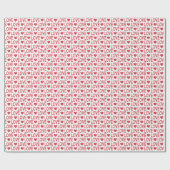 Red Love Pattern Wrapping Paper Cadeaupapier (Vlak)