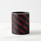 red Love repeat blk background Mok (Midden)