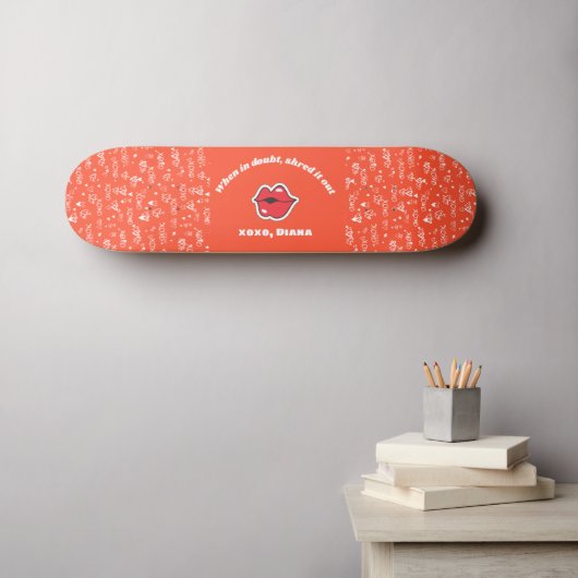 Red Love Skateboard personnalisé (Art mural (Horz))