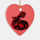 Red Love Snake Keramisch Ornament (Rechts)