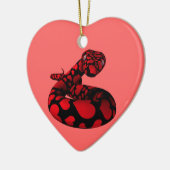 Red Love Snake Keramisch Ornament (Links)