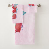 Red Love Text in Bold Block Letters Waterverf Bad Handdoek (Insitu)