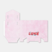 Red Love Text in Bold Block Letters Waterverf Bedankdoosjes (Uitgevouwen)