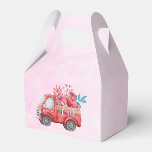 Red Love Text in Bold Block Letters Waterverf Bedankdoosjes (Voorkant Zijde)