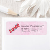 Red Love Text in Bold Block Letters Waterverf Etiket (Insitu)