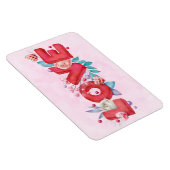 Red Love Text in Bold Block Letters Waterverf Magneet (Rechterzijde)