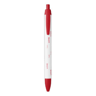 Red Love Trim Pen, Black Ink Zwarte Inkt Pen