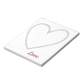 Red Love White Heart Notitieblok (Gedraaid)