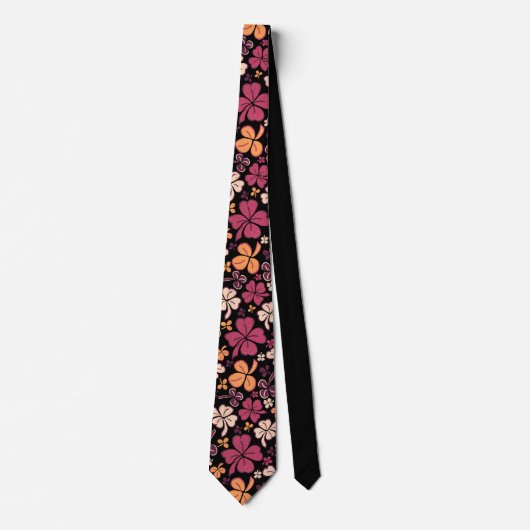 Red Lucky Clover 4 biedt Shamrock Pattern Stropdas (Voorkant)