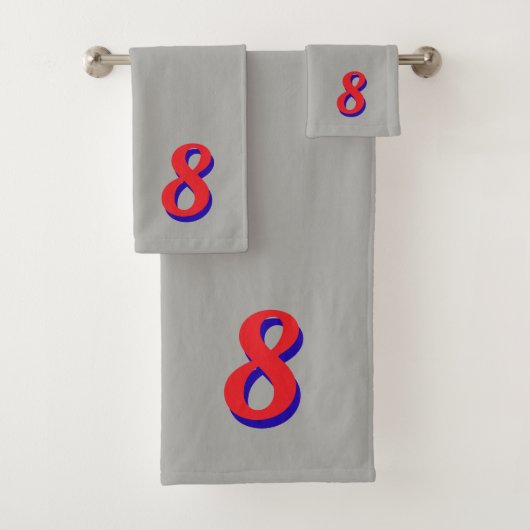 Red Lucky Number Eight on Silver Gray (En situation)