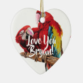 Red Macaw Art Love You Mans Nom Décoration (Droite)