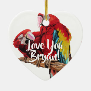 Red Macaw Art Love You Mans Nom Décoration