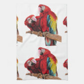Red Macaw Parrots Macaws Waterverf Kitchen Theedoek (Verticaal)