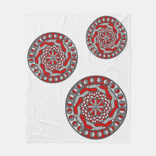 Red Machinery Fleece Blanket Deken