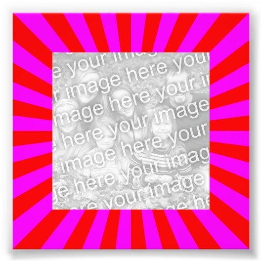 Red Magenta Starburst Frame Photo (Devant)
