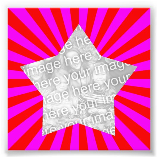 Red Magenta Starburst Frame Photo (Devant)