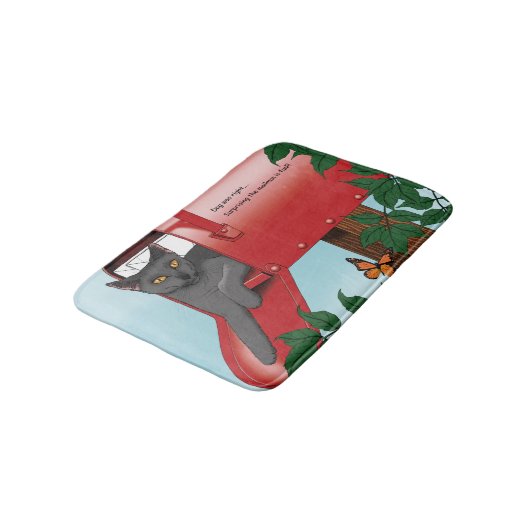Red Mail Box Cat Badmat (Gekanteld)