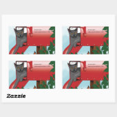 Red Mail Box Cat Rechthoekige Sticker (Vel)