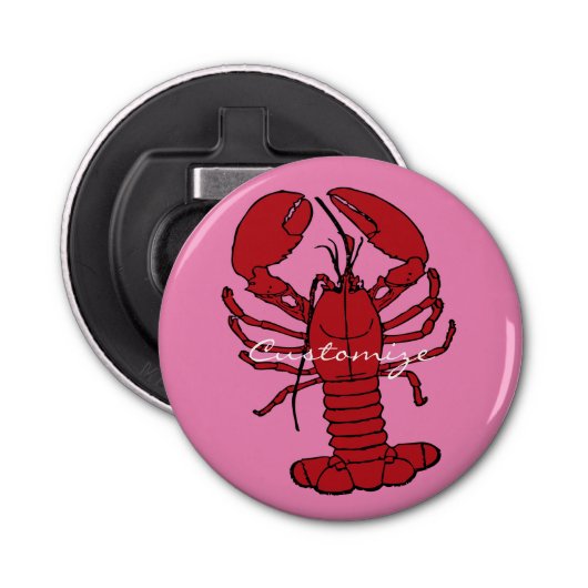 Red Maine Lobster Thunder_Cove Button Flesopener (Voorkant)