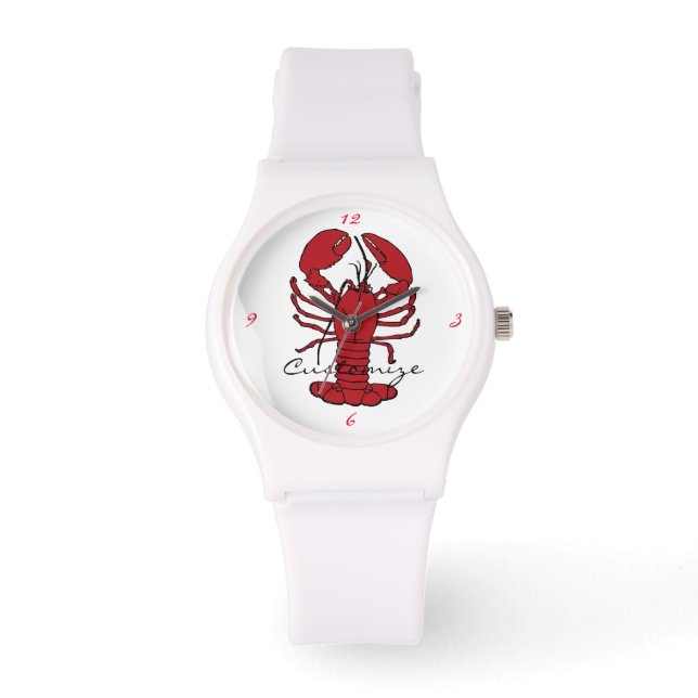 Red Maine Lobster Thunder_Cove Horloge (Voorkant)