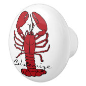 Red Maine Lobster Thunder_Cove Keramische Knop (Rechts)