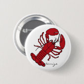 Red Maine Lobster Thunder_Cove Ronde Button 5,7 Cm (Voorkant /achterkant)